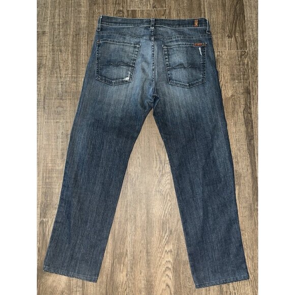 Seven 7 For All Mankind Jeans Mens Size 36x30 Austyn Preppy Relaxed Distressed - Picture 1 of 9